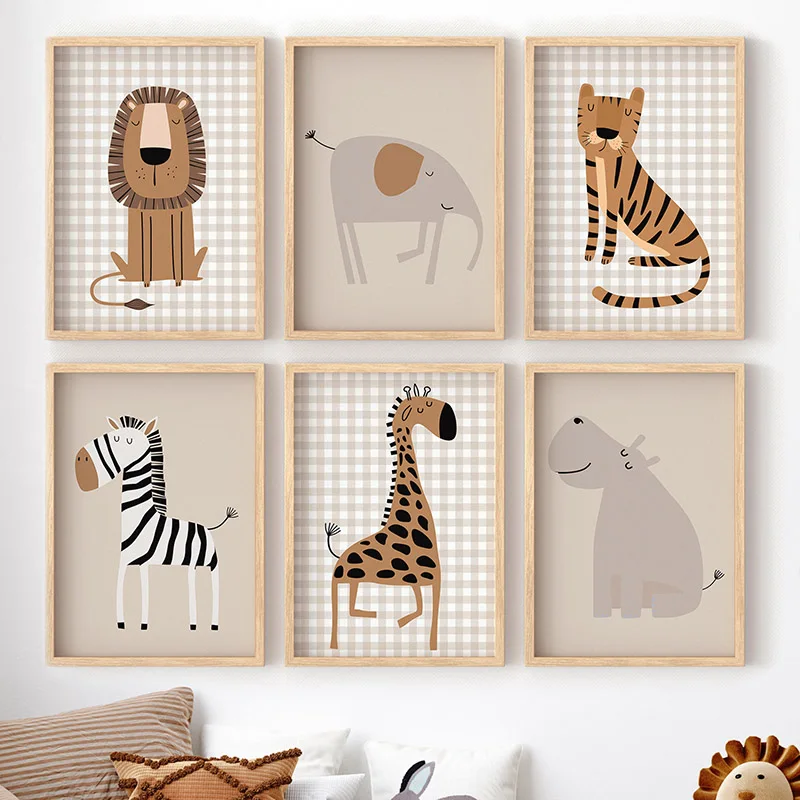Baby Nursery Jungle - (Sans cadre) Peintures sur toile, affiches
