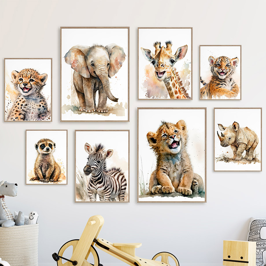 Baby Zebra Nursery - Peinture sur toile murale d'animaux de