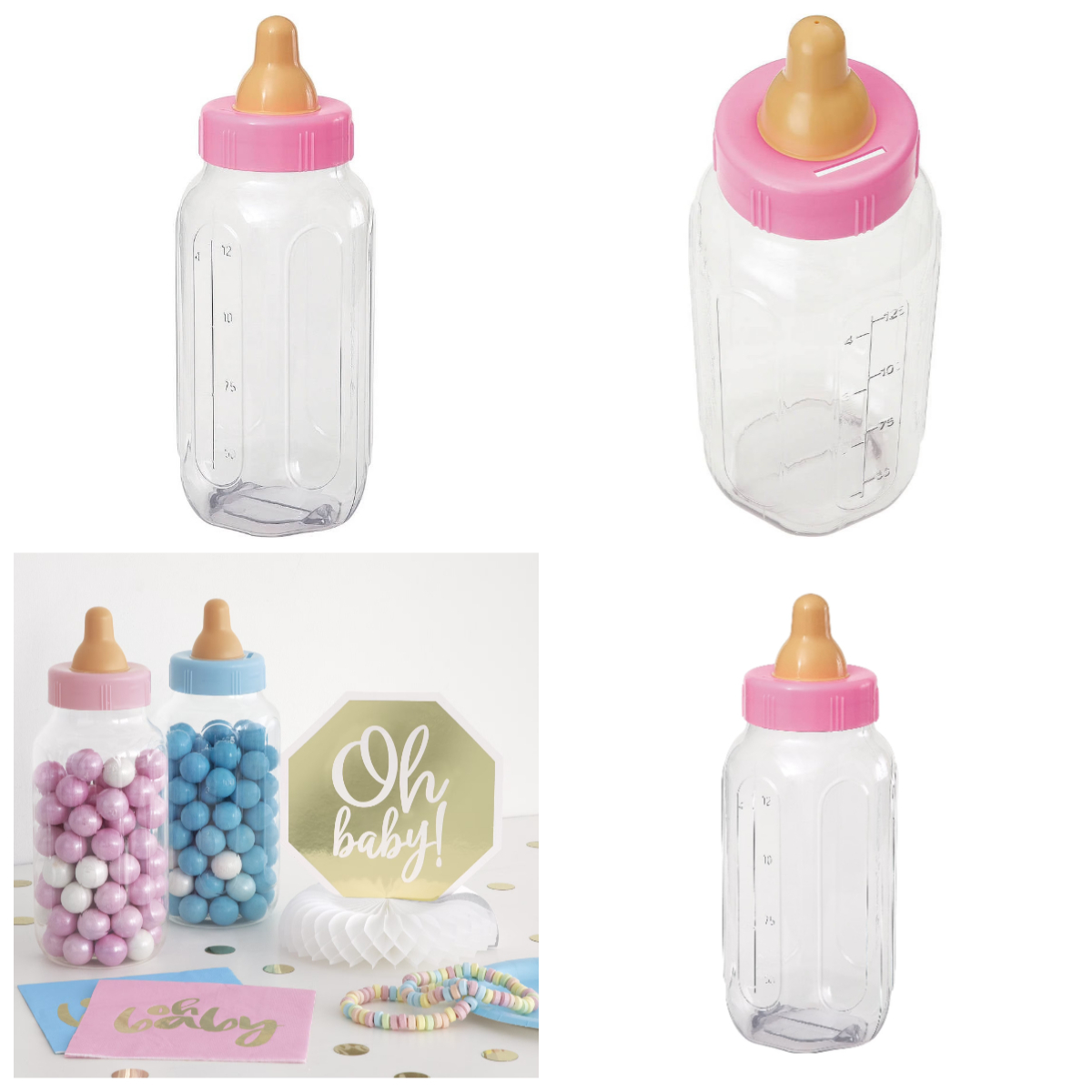 Baby Nursery Games - Tirelire Biberon Rose en Plastique de