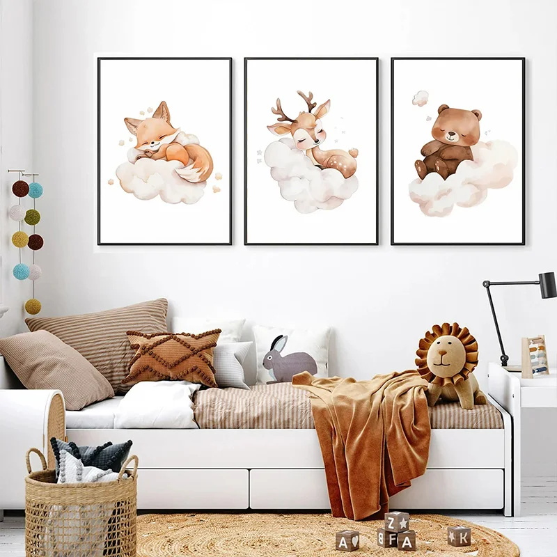 Baby Nursery Animal Pictures - Décoration Murale Mignonne : Affiche de