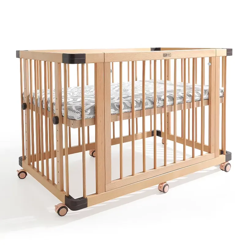 Baby Nursery Furniture Sets - Lit bébé multifonctionnel en bois de