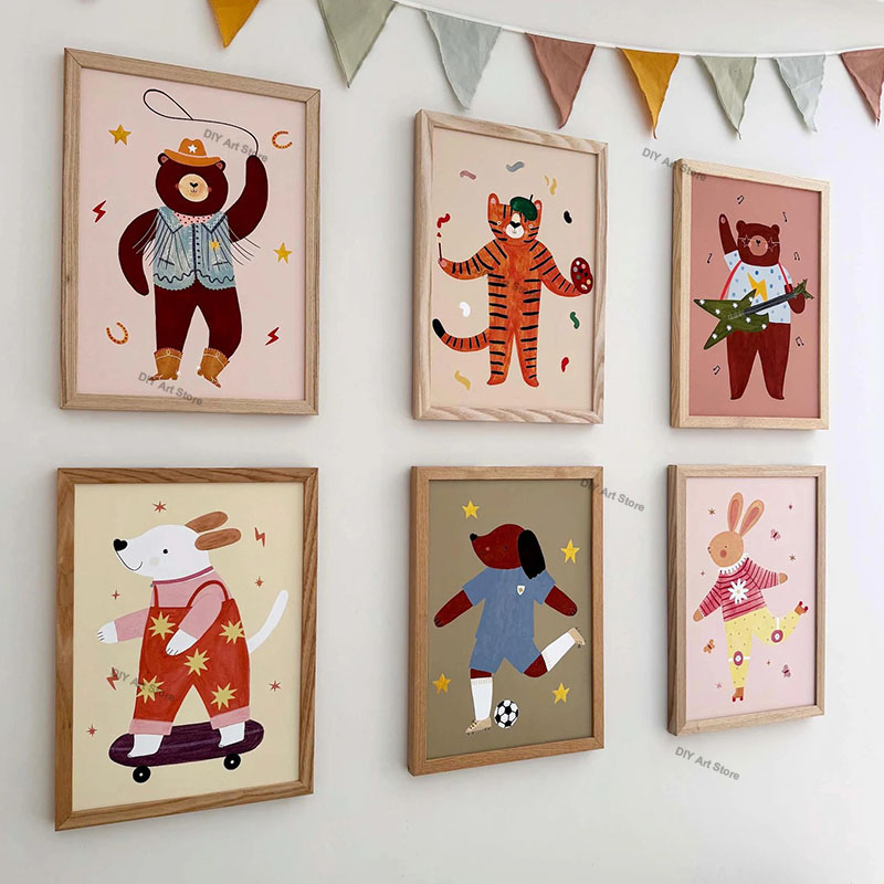 Baby Nursery Animal Pictures - Tableaux et Affiches Muraux en Toile