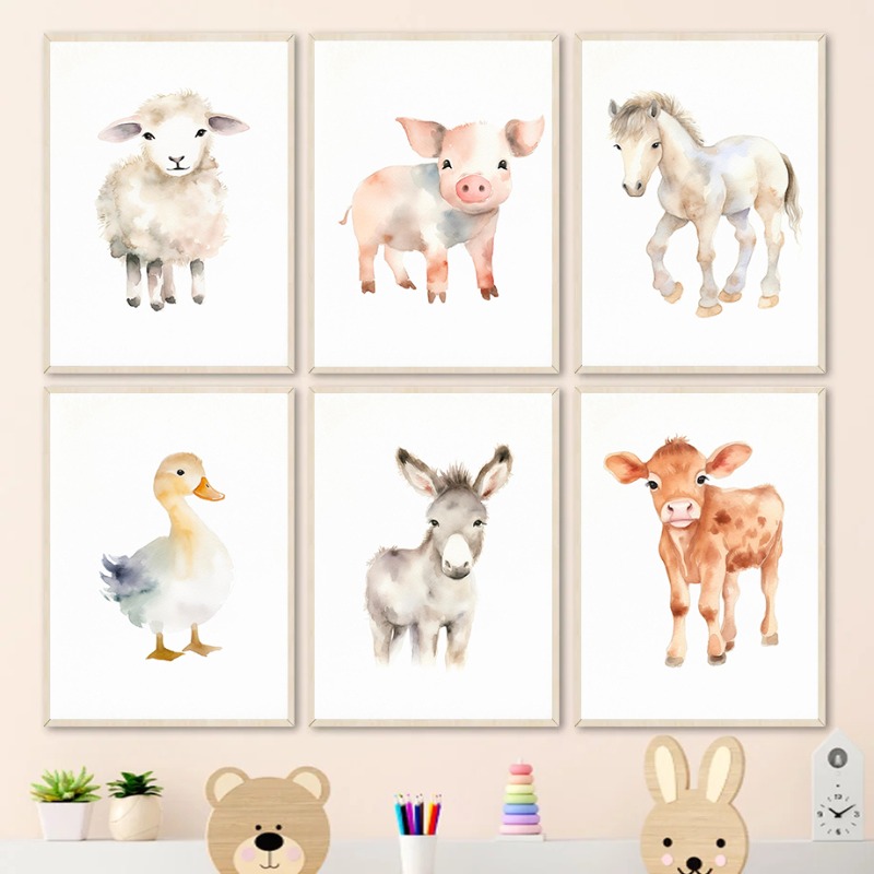Baby Nursery Animal Pictures - Affiches et impressions d'animaux de ferme