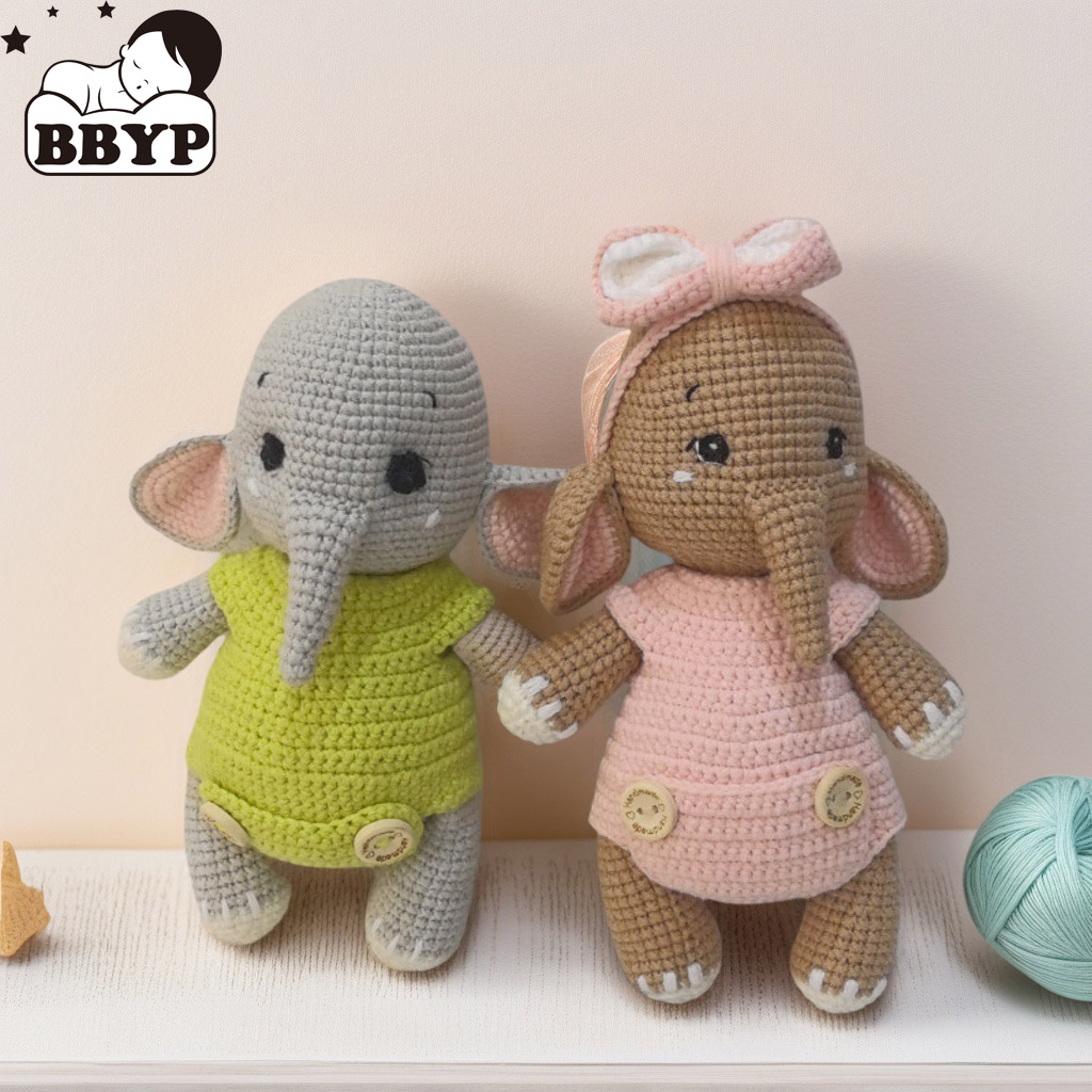 Baby Nursery Games - Jouets en peluche de couple d'éléphant