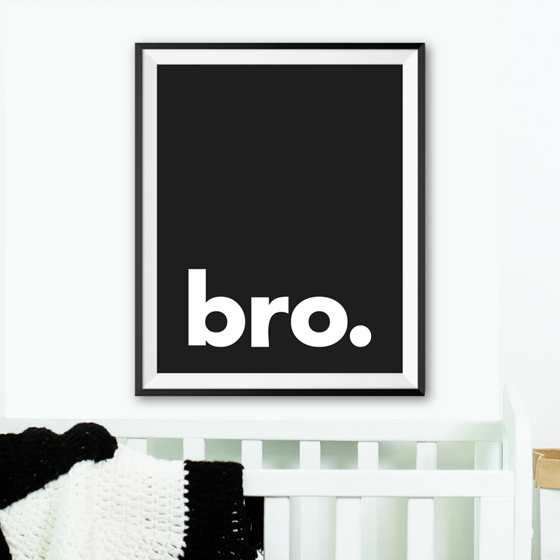 Baby Boy Nursery Quotes - Fro. Affiche de calligraphie minimaliste imprimée