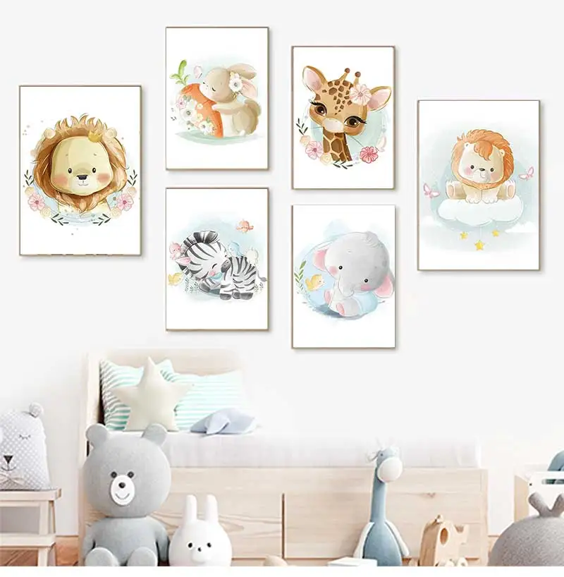 Baby Zebra Nursery - Affiches et impressions murales nordiques mignonnes