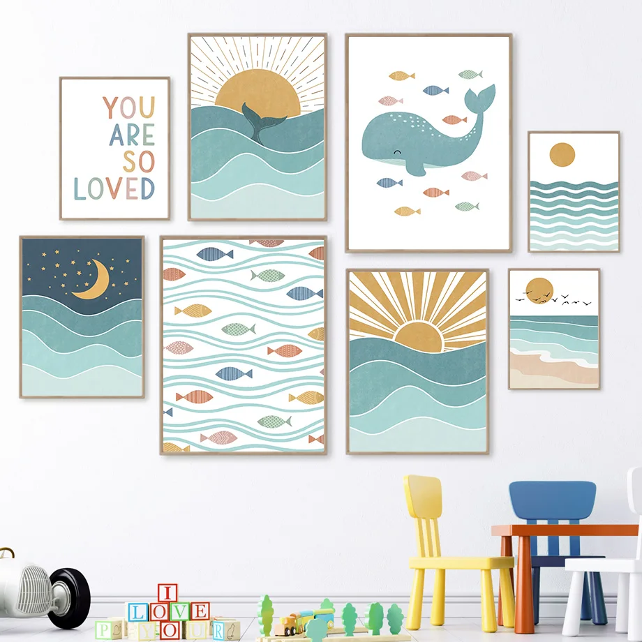 Baby Boy Nursery Quotes - 1 pièce, tableau mural sans cadre