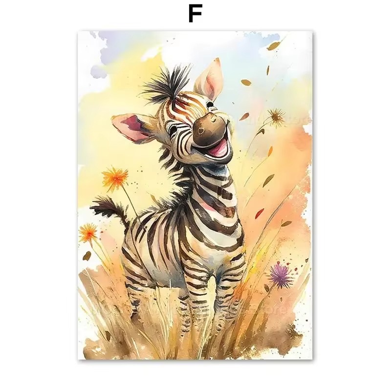 Baby Zebra Nursery - Tableau mural en toile pour chambre
