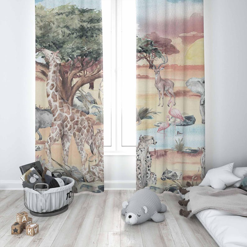 Rideau animaux Safari pour cha - Baby Nursery Youtube avis et prix