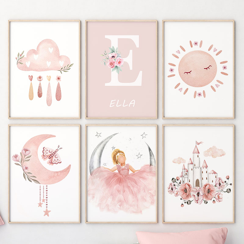 Toile murale d'ange rose pour  - Baby Nursery Animal Pictures avis et prix