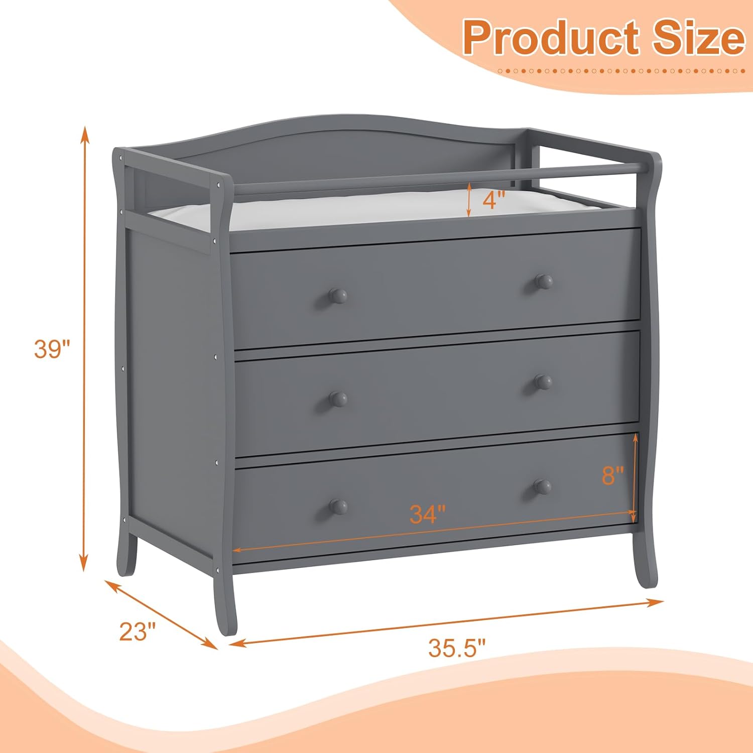 Table à langer pour bébé à 3 t - Baby Nursery Drawers avis et prix