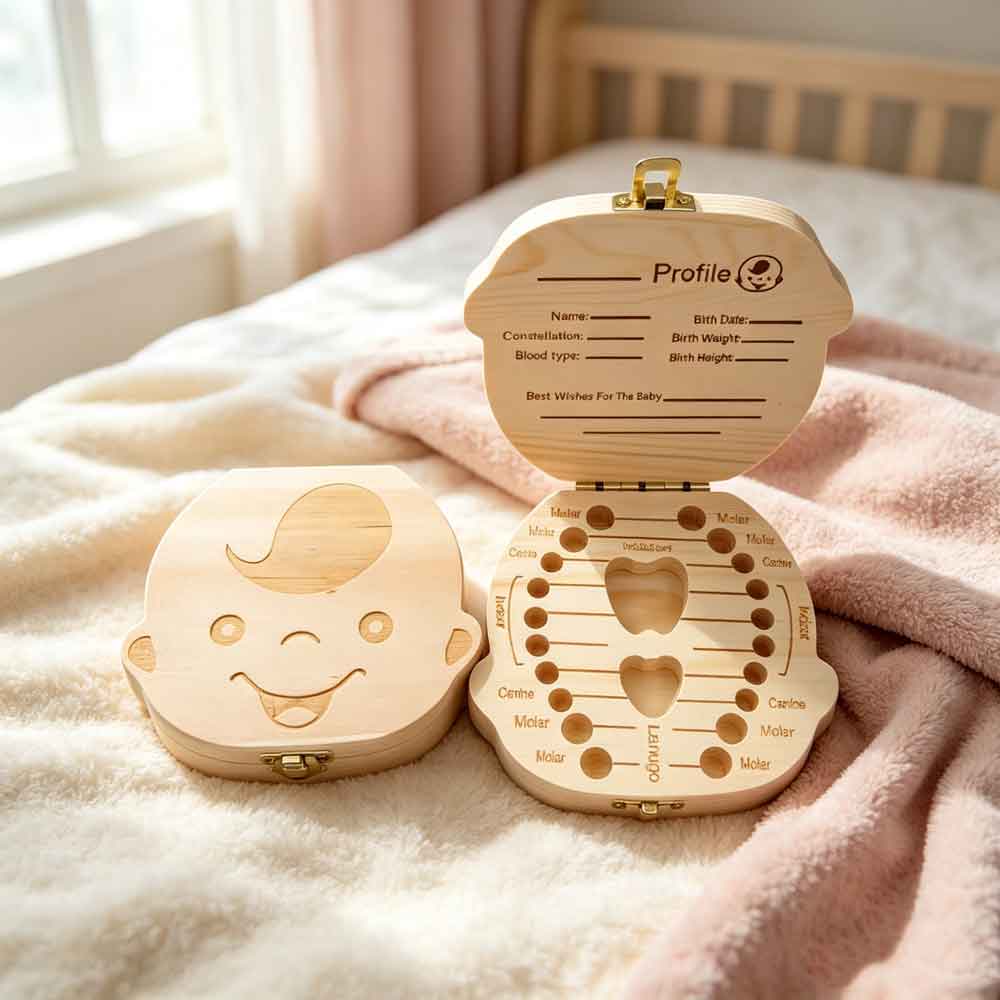 Boîte à dents de lait en bois  - Baby Keepsake Box avis et prix