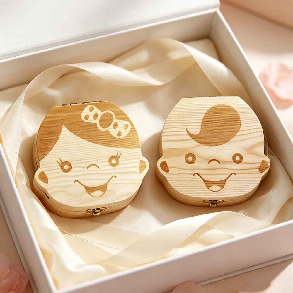 Boîte à dents de lait en bois  - Baby Keepsake Box avis et prix