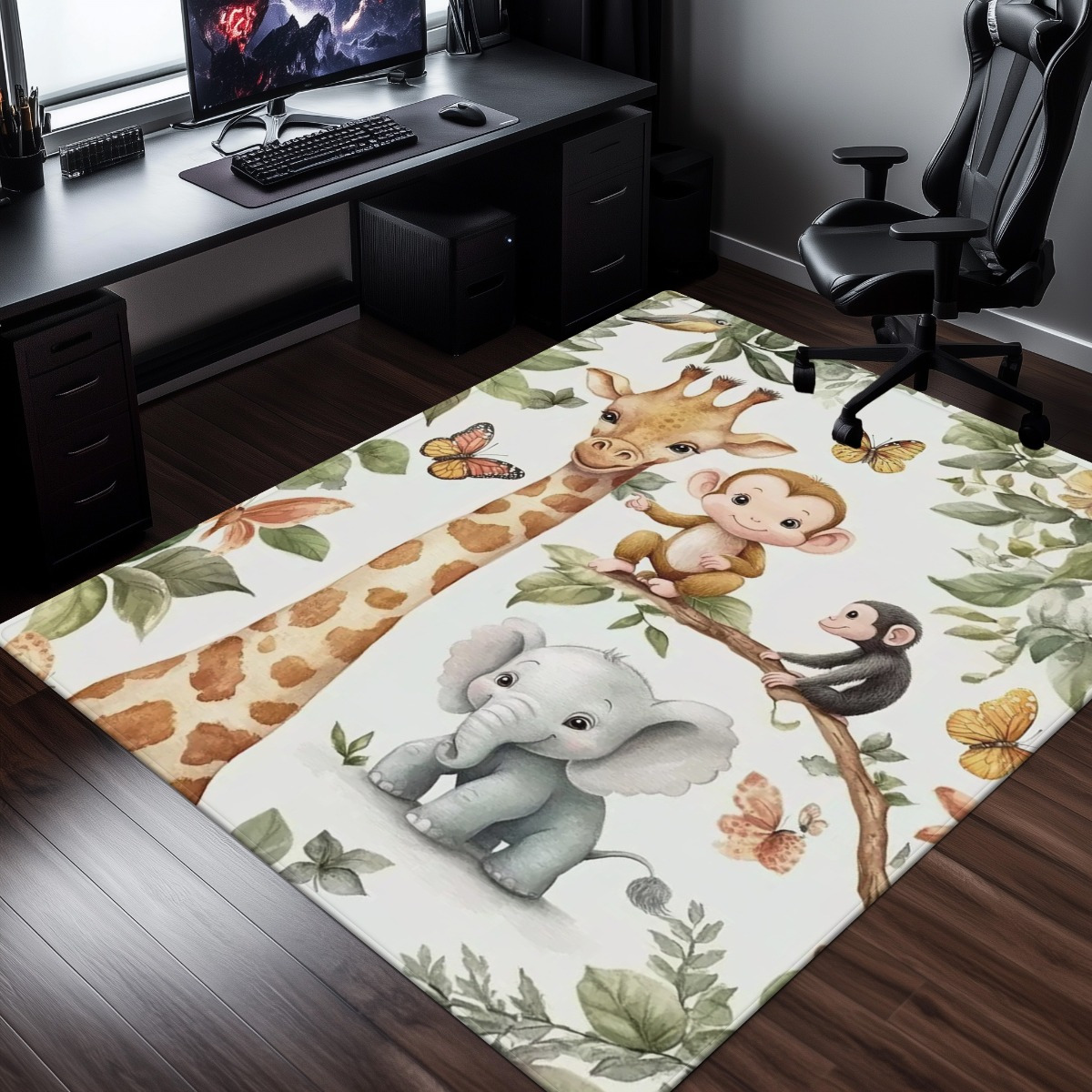 Tapis de sol imprimé animaux d - Baby Nursery Jungle Rug avis et prix