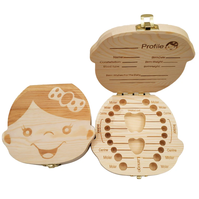 Boîte à dents de bébé en bois  - Baby Keepsake Box avis et prix