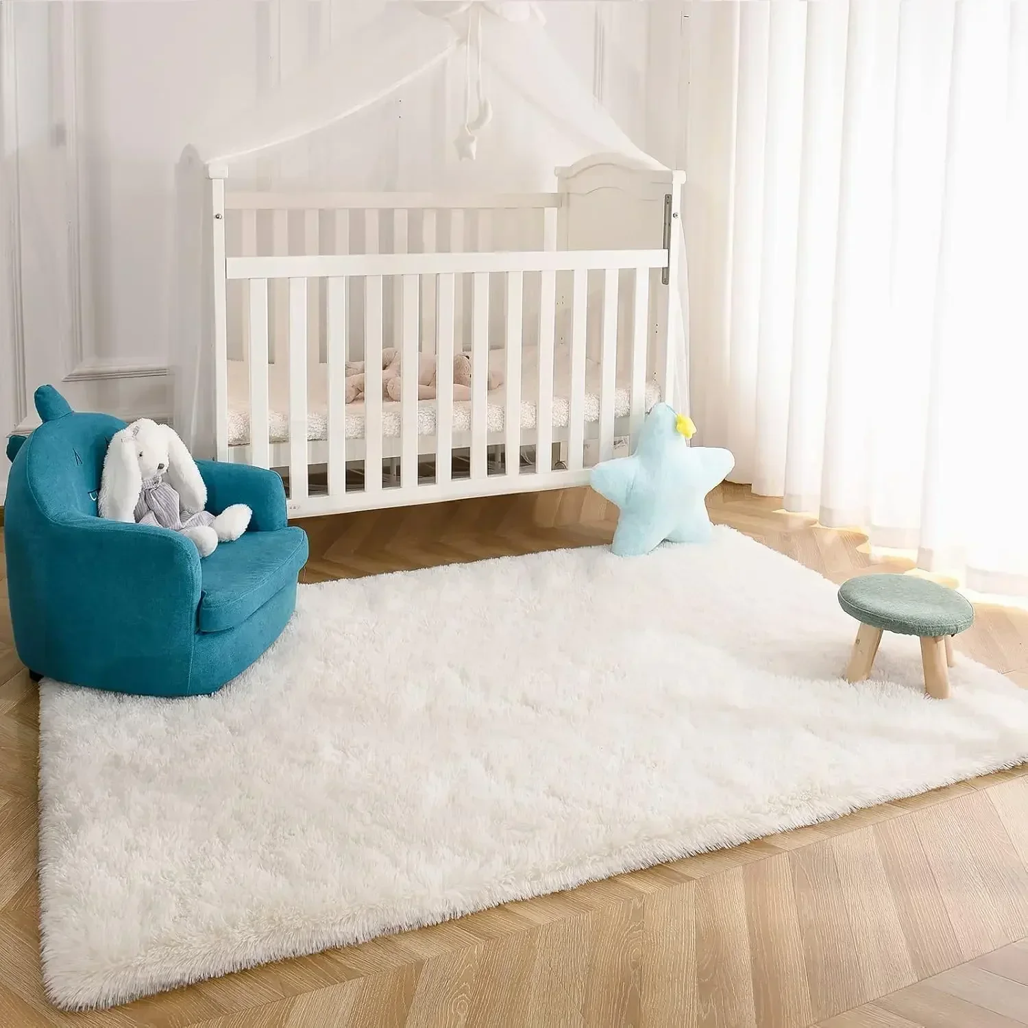 Tapis en laine blanc crème moe - Baby Nursery Rug avis et prix