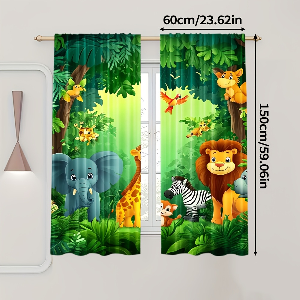 2 rideaux animaux de dessin an - Baby Nursery Jungle avis et prix