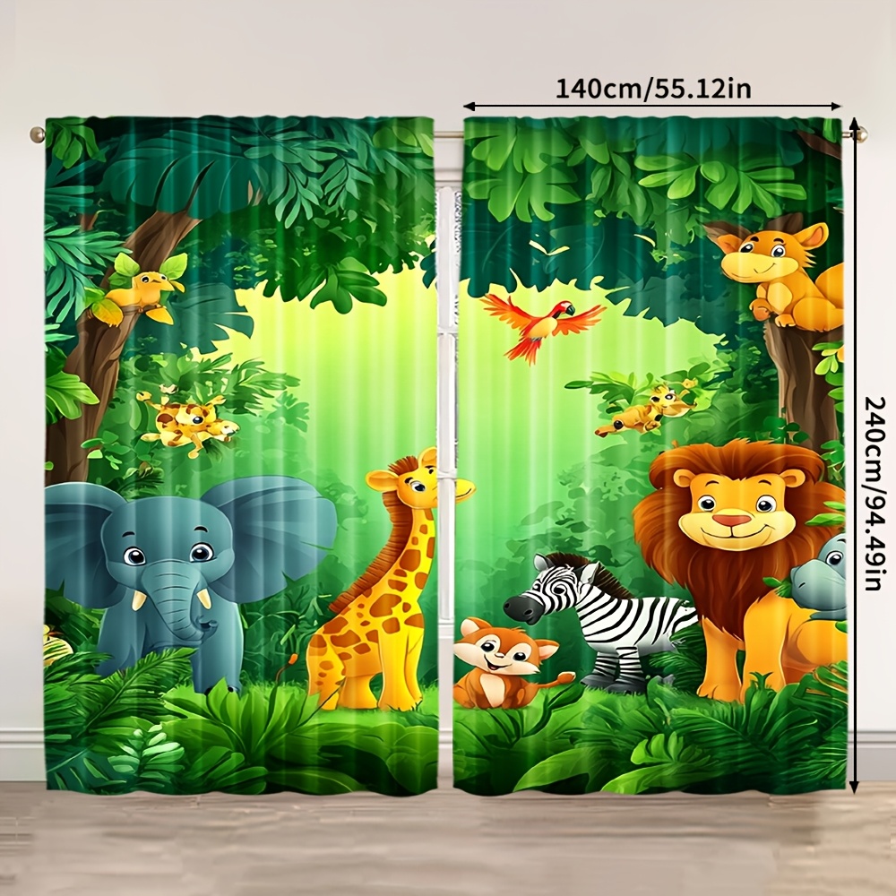2 rideaux animaux de dessin an - Baby Nursery Jungle avis et prix