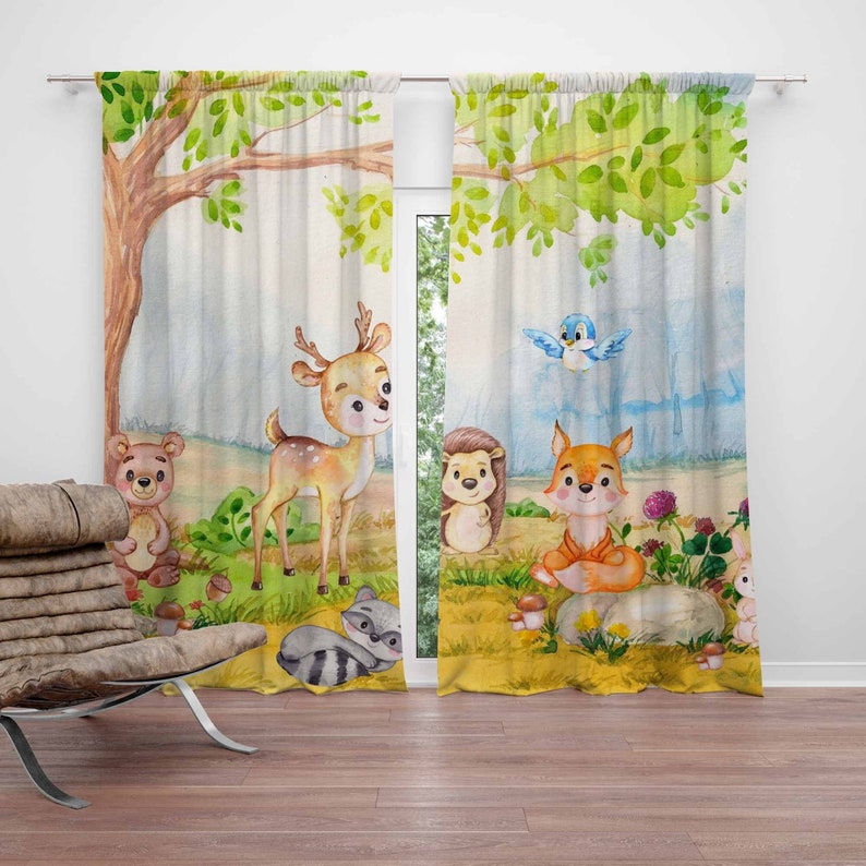 Rideaux animaux de la forêt, p - Baby Nursery Youtube avis et prix