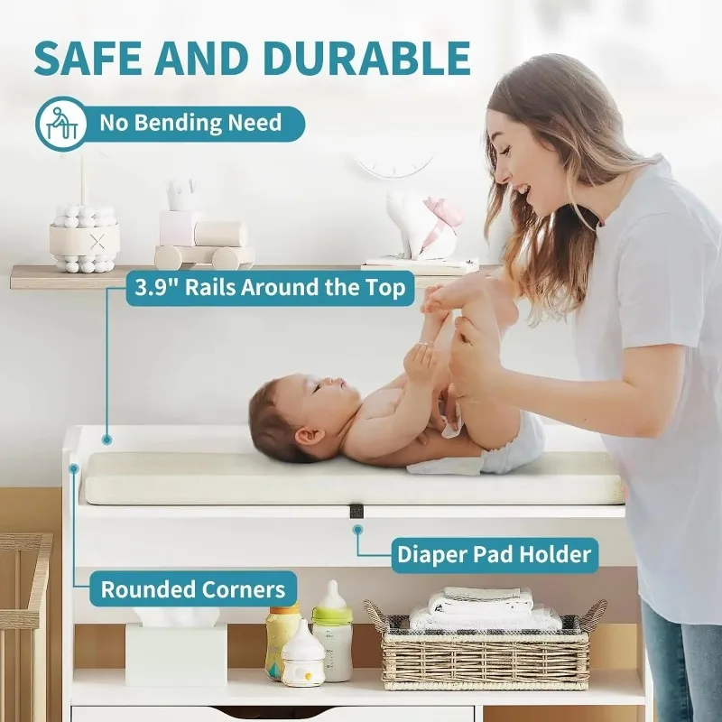 Table à langer contemporaine m - Baby Nursery Drawers avis et prix