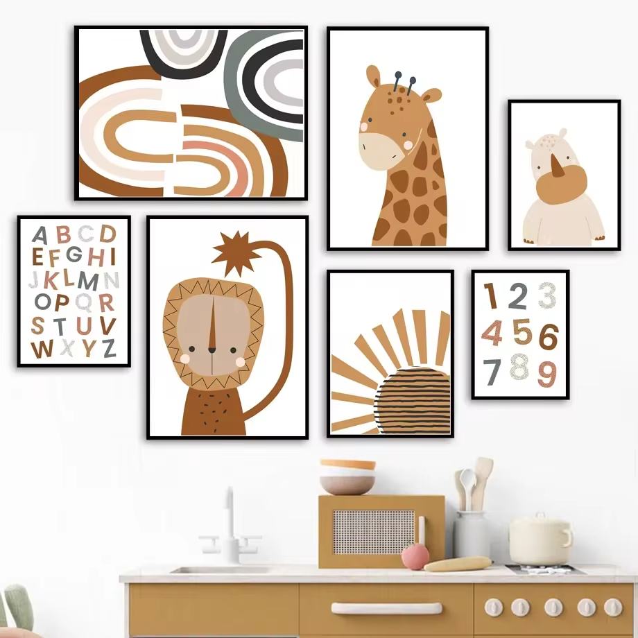 Peinture sur Toile Imprimée Ar - Baby Nursery Animal Pictures avis et prix