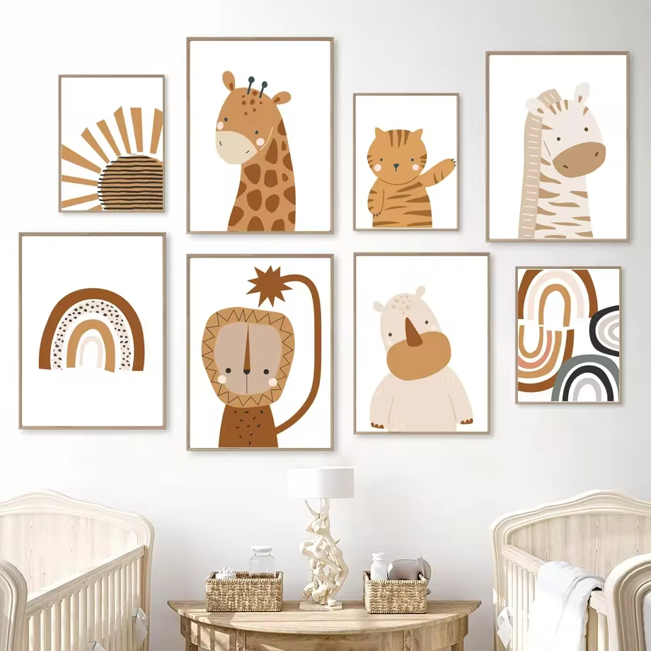Peinture sur Toile Imprimée Ar - Baby Nursery Animal Pictures avis et prix