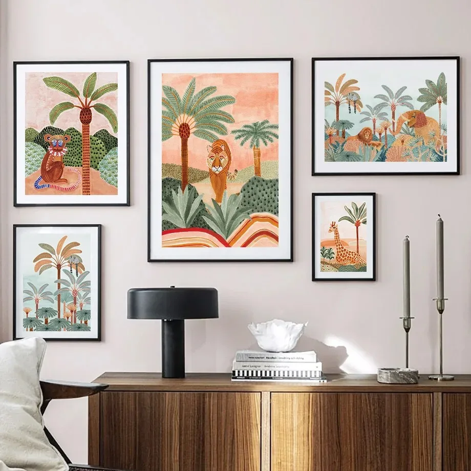 Peinture sur toile d'animaux d - Baby Nursery Jungle avis et prix