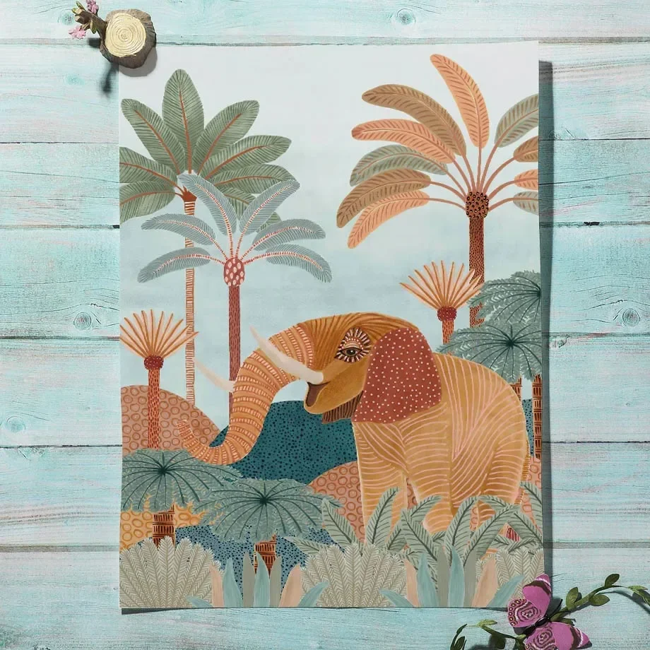 Peinture sur toile d'animaux d - Baby Nursery Jungle avis et prix