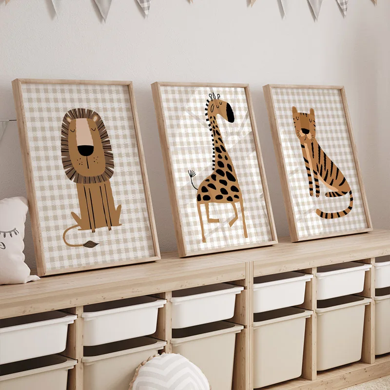1PC Tableau mural sans cadre s - Baby Nursery Jungle avis et prix