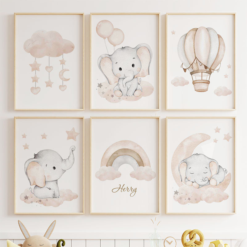 Toile d'Art Mural en Forme d'É - Baby Nursery Animal Pictures avis et prix