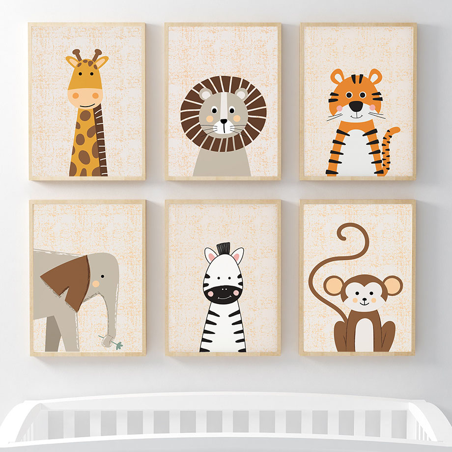 Tableau mural en toile avec mo - Baby Nursery Jungle avis et prix
