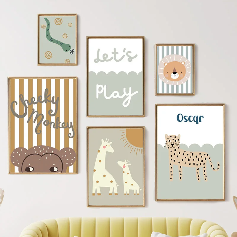 Dessin animé girafe léopard Li - Baby Nursery Animal Pictures avis et prix