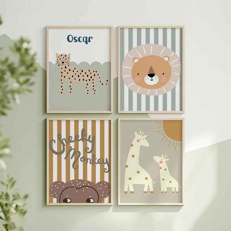 Dessin animé girafe léopard Li - Baby Nursery Animal Pictures avis et prix