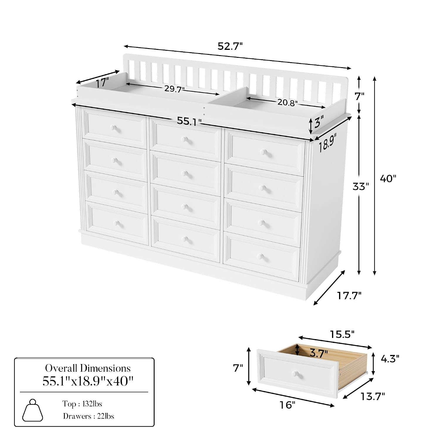 Table à langer et commode pour - Baby Nursery Drawers avis et prix