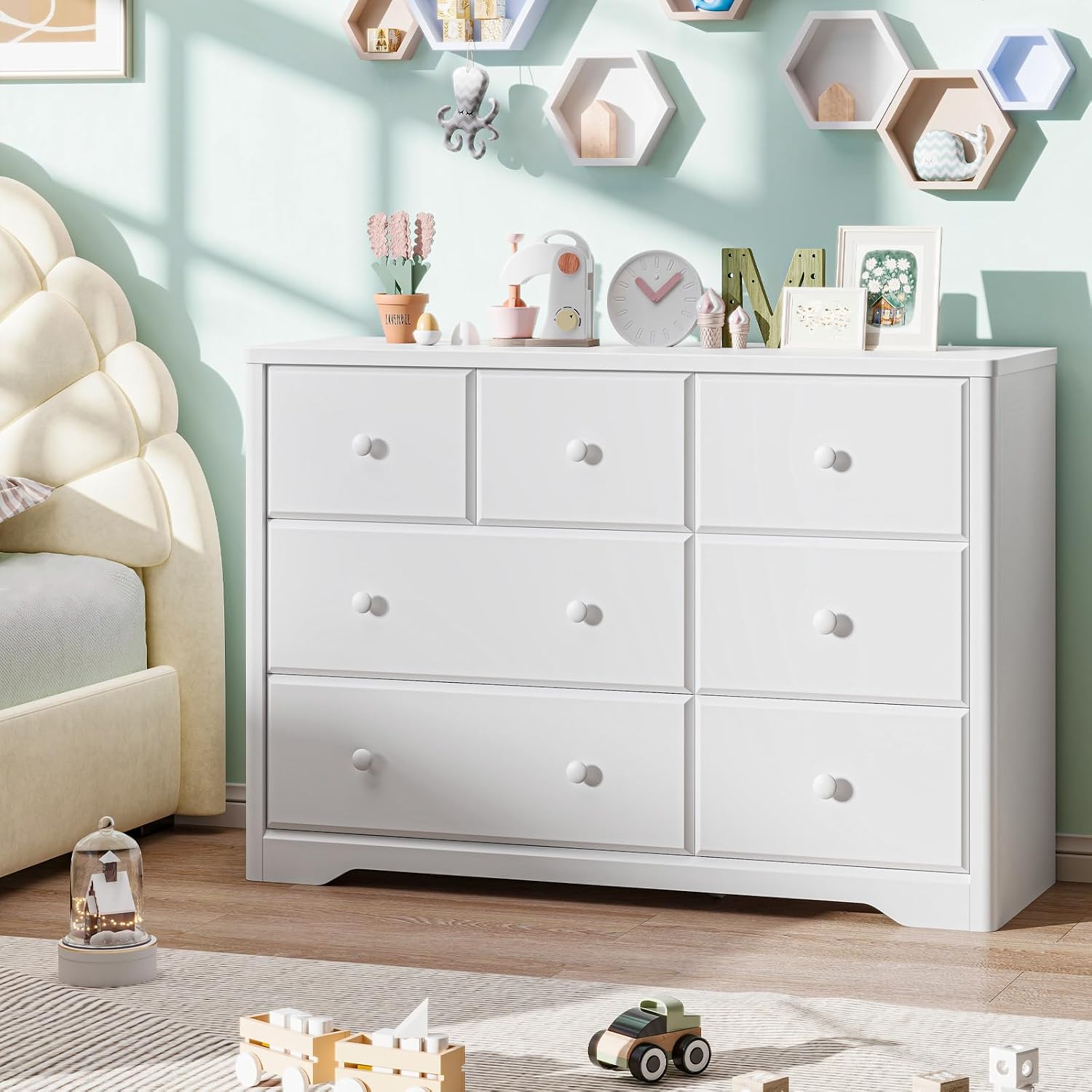 Commode à 7 tiroirs pour enfan - Baby Nursery Drawers avis et prix