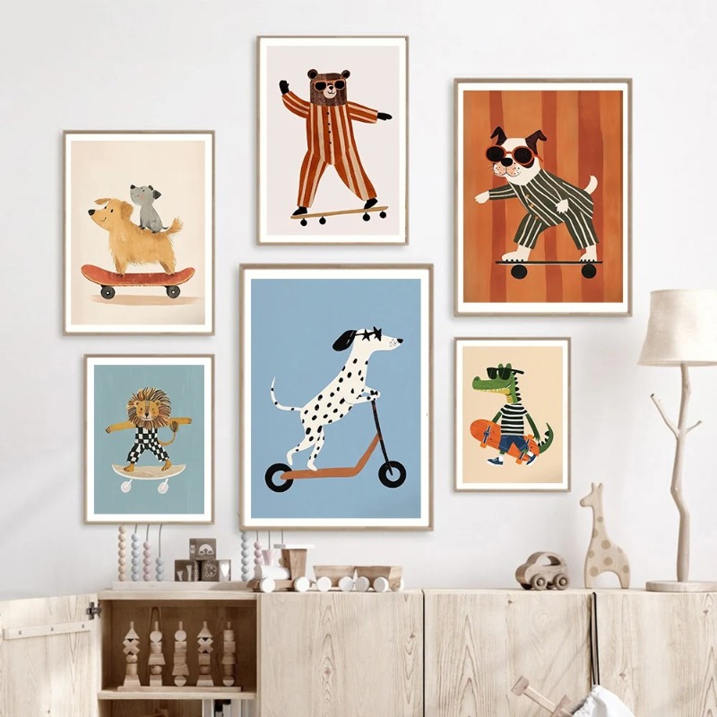 1 pièce, affiche sans cadre su - Baby Nursery Animal Pictures avis et prix