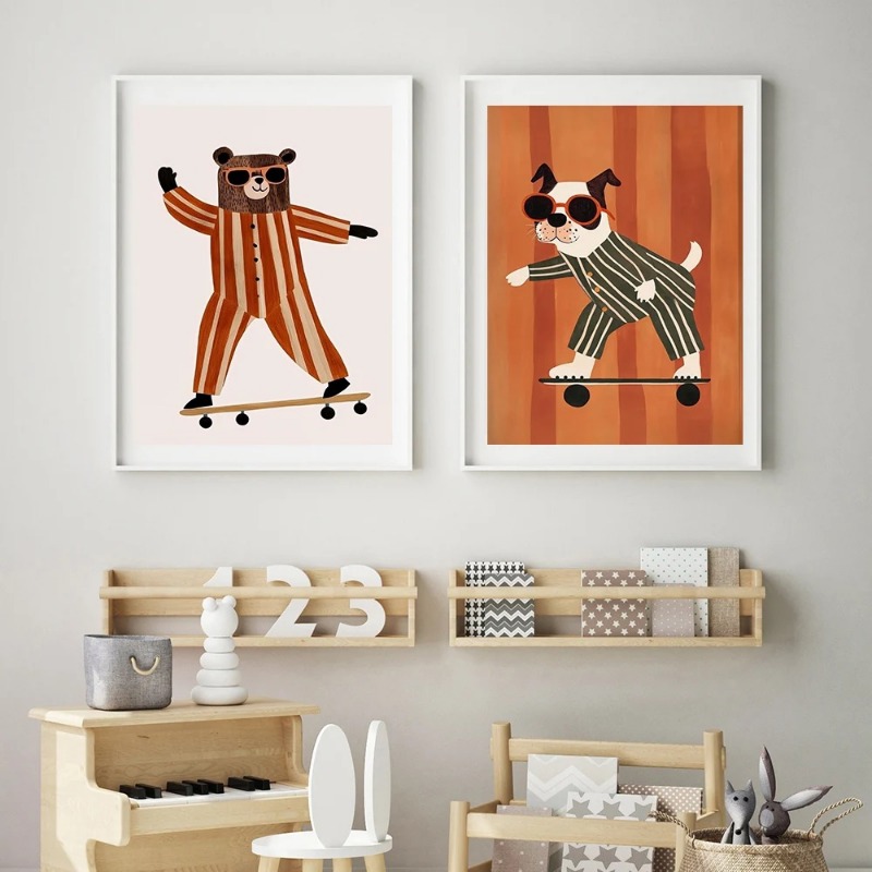 1 pièce, affiche sans cadre su - Baby Nursery Animal Pictures avis et prix