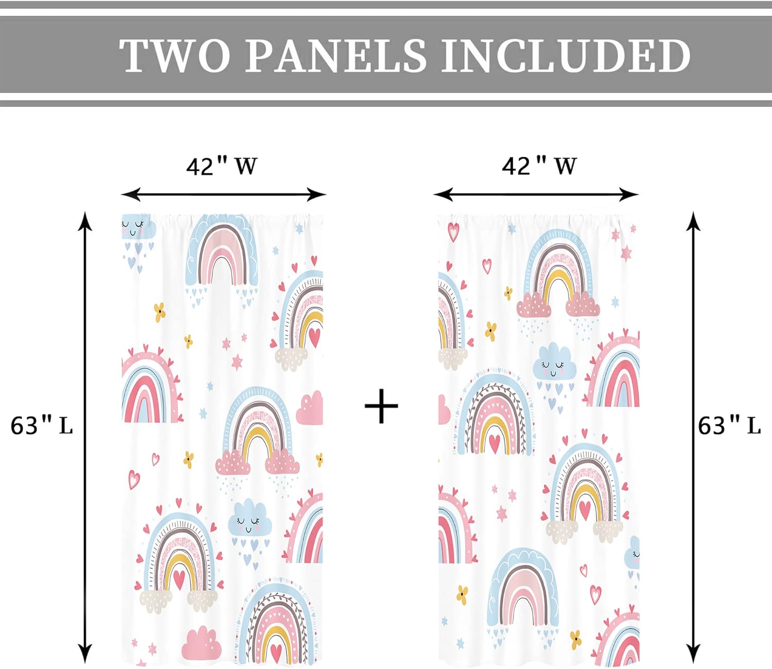 Bébé filles rose Boho arc-en-c - Baby Nursery Curtains avis et prix