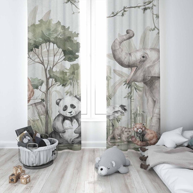 Rideaux animaux Safari, pour c - Baby Nursery Youtube avis et prix