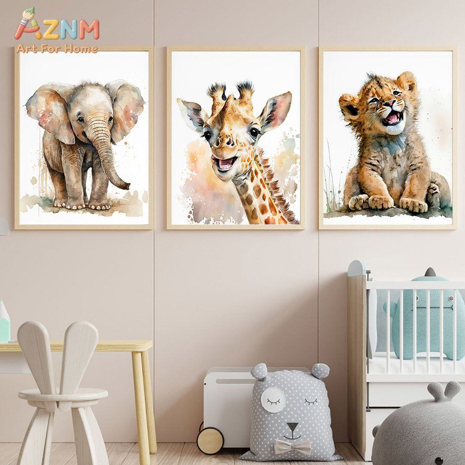 AZNm Watercolor Safari Baby An - Baby Zebra Nursery avis et prix